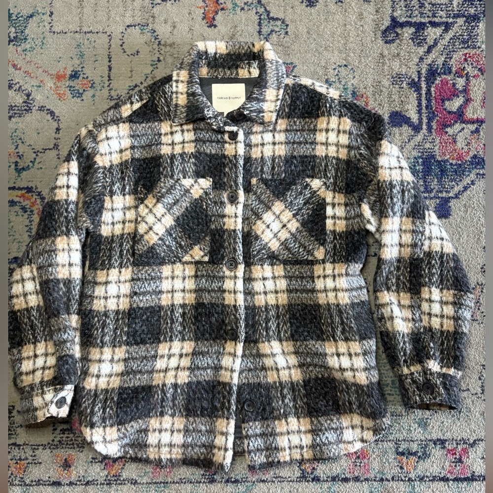 Plaid Woven Shacket size S